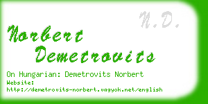 norbert demetrovits business card